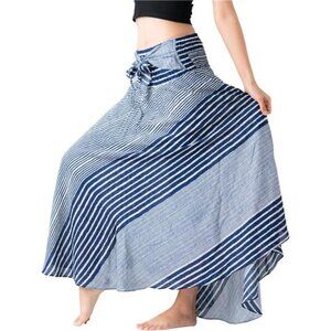 Long Skirts for Women Line Blue